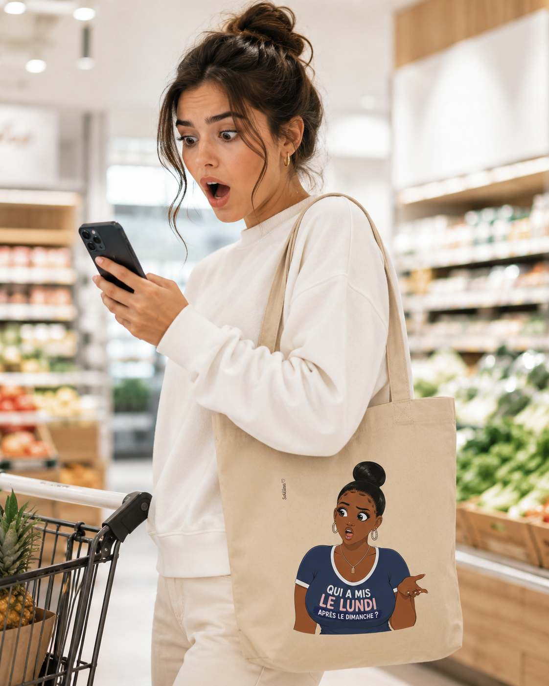 Tote Bag "Qui a mis le lundi après le dimanche ?"