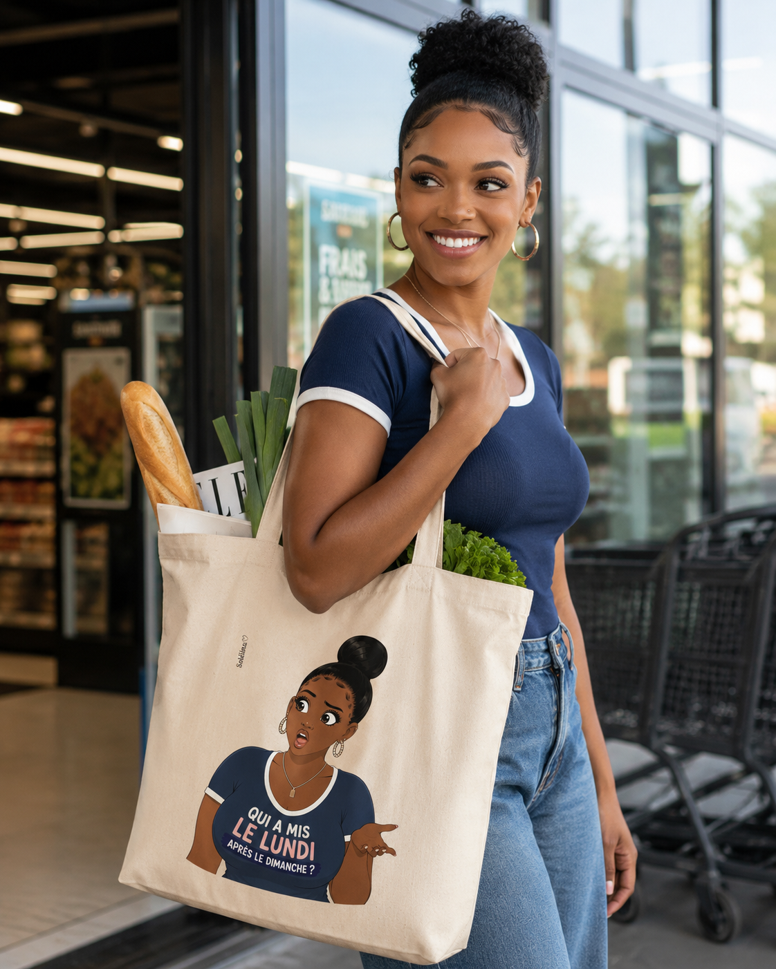 Tote Bag "Qui a mis le lundi après le dimanche ?"