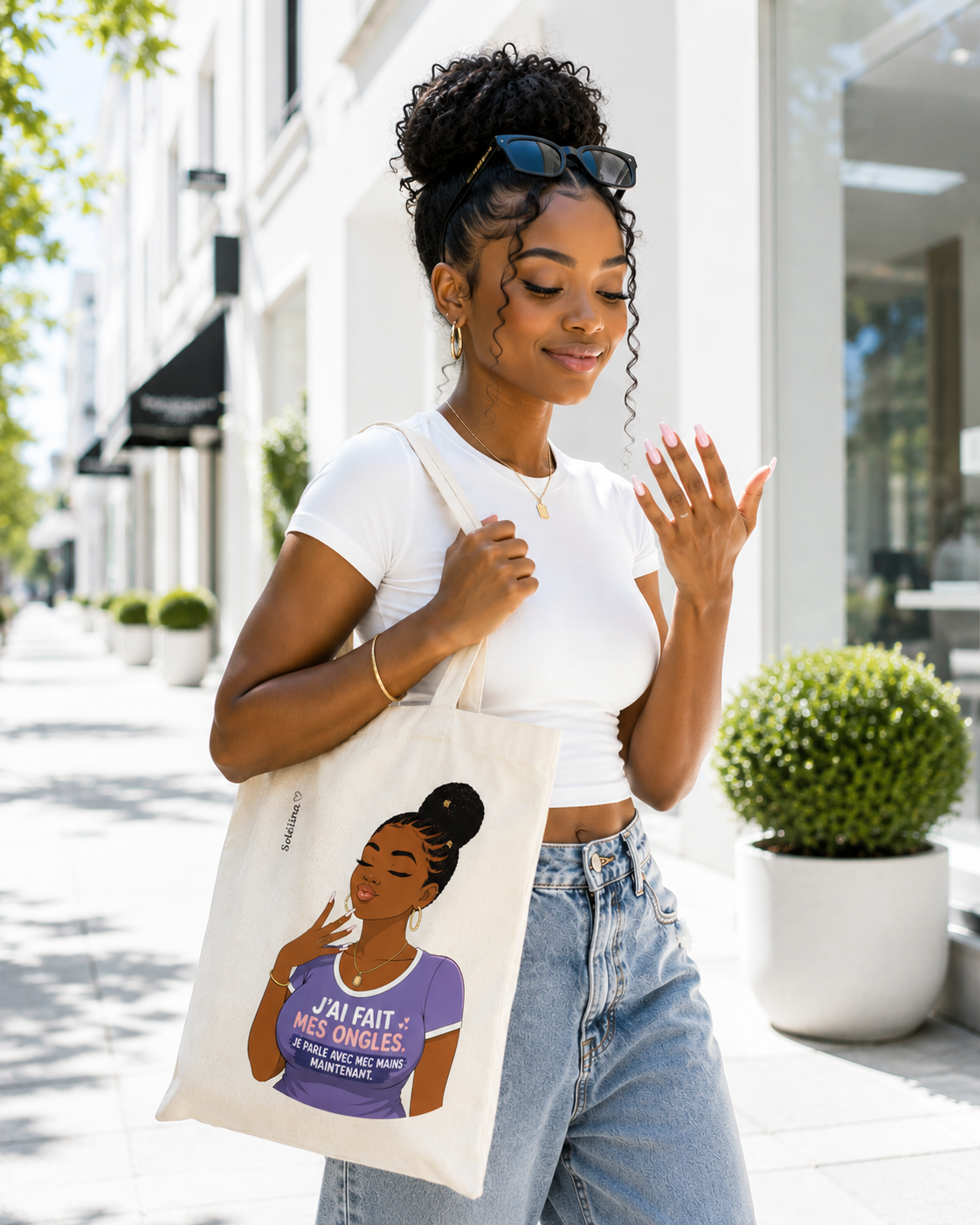 Tote bag "J'ai fait mes ongles"