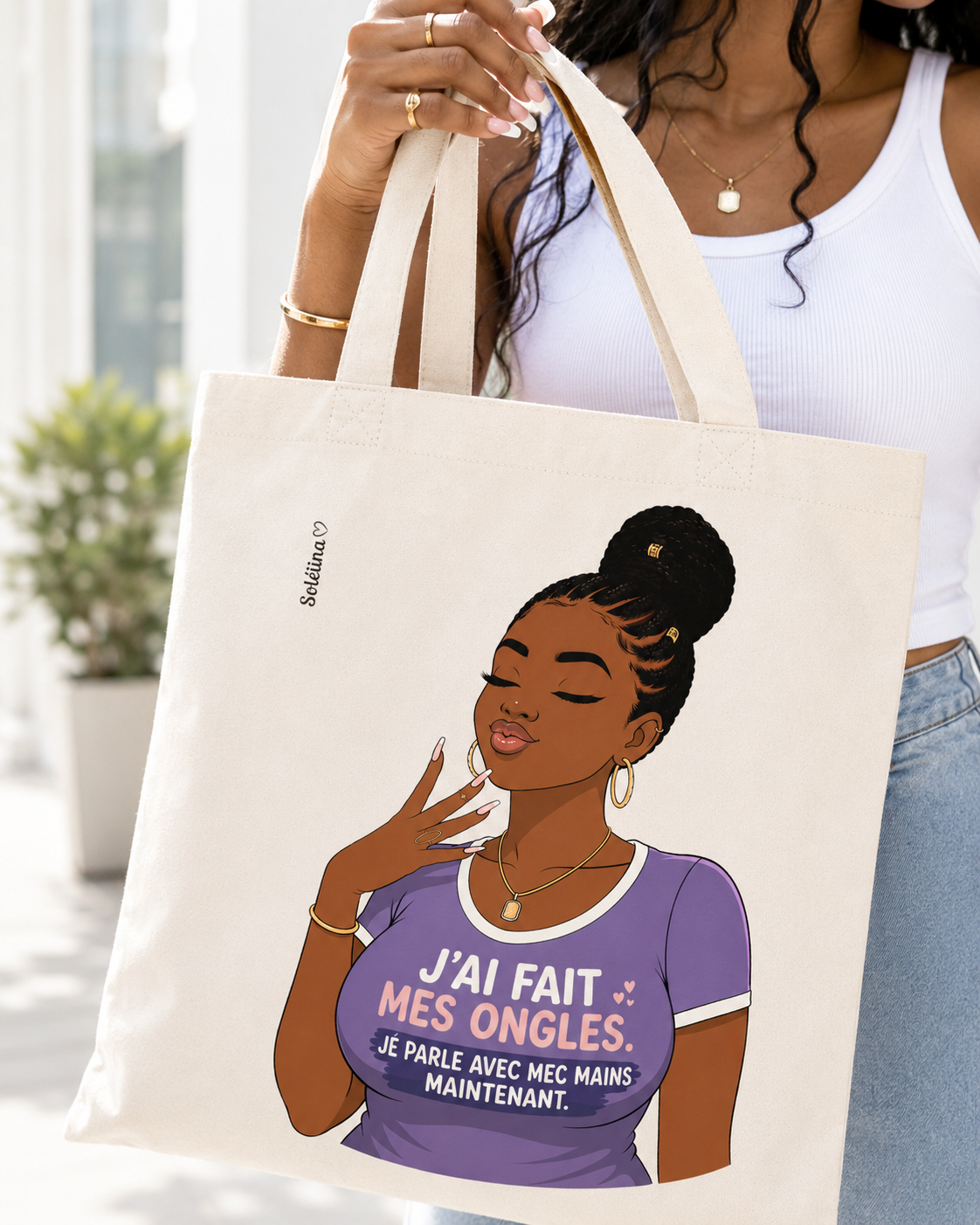 Tote bag "J'ai fait mes ongles"