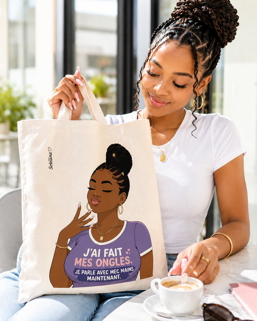 Tote bag "J'ai fait mes ongles"