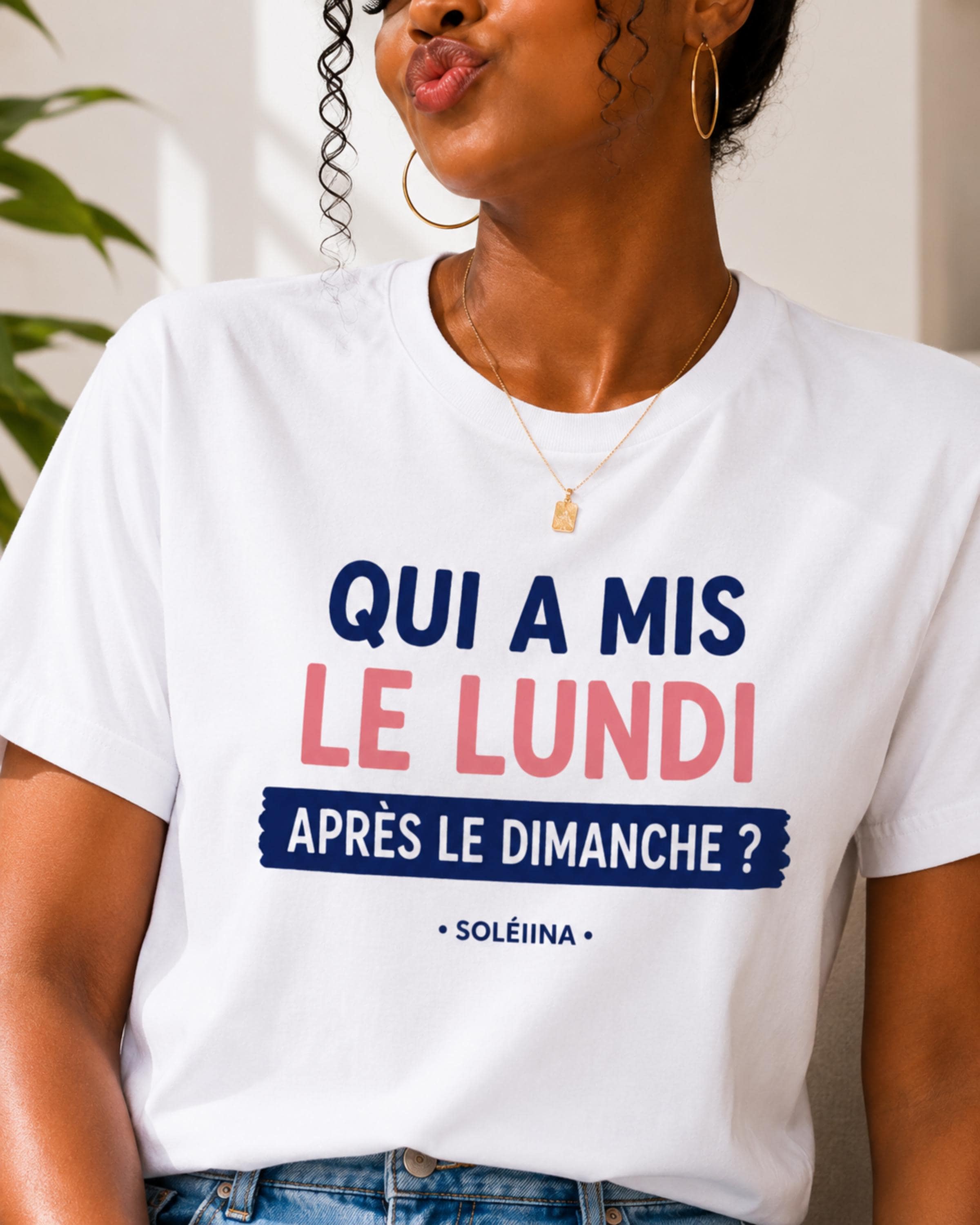T-shirt "Qui a mis le lundi après le dimanche ?"