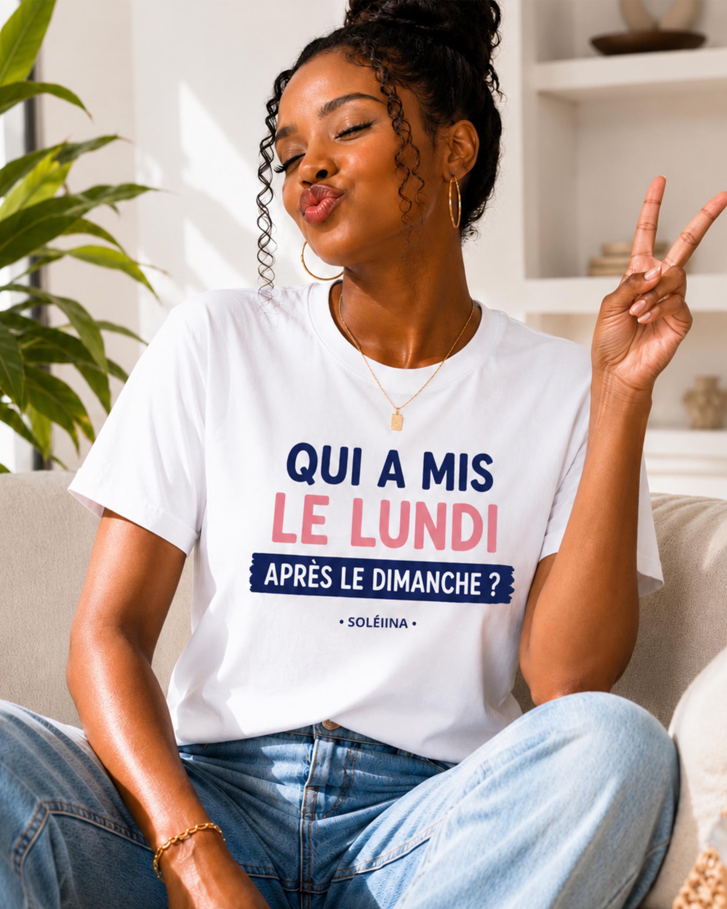T-shirt "Qui a mis le lundi après le dimanche ?"